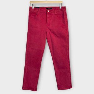 J BRAND Womens Adele Jeans 31 Mid-Rise Straight Majentuh Pink/Red NWT $198